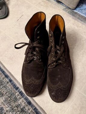 Lottusse 1877 Men's Brown Suede Wingtip Chukka Boots - Classic Lace-Up